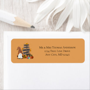 Halloween Gnomes, Fall, Pumpkins, Halloween Party Label