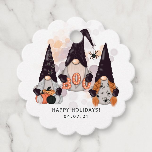 Halloween Gnomes Favor Tags (Front)