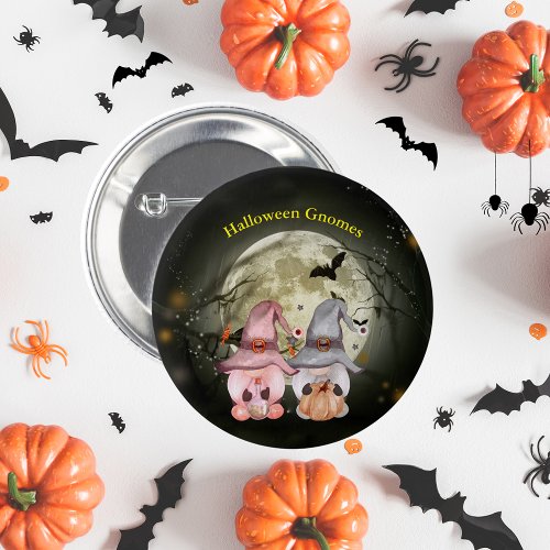 Halloween Gnomes Full Moon Family Pin_Back Button