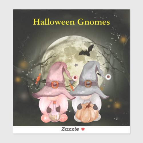 Halloween Gnomes Full Moon Vinyl Sticker