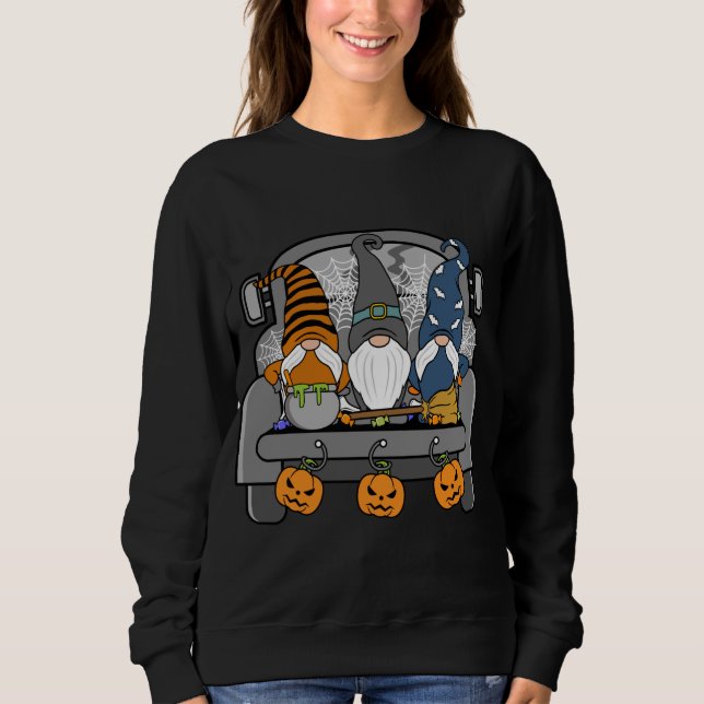 Halloween Gnomes Funny Monsters Pumpkin Spice Witc Sweatshirt (Front)