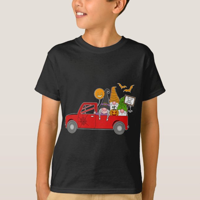Halloween Gnomes Holiday Costume With Red Truck No T-Shirt (Front)
