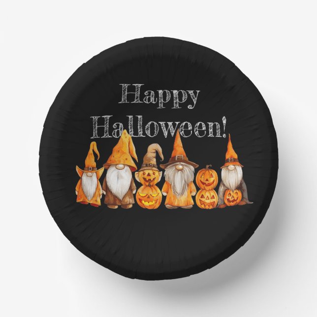 Halloween Gnomes Paper Bowls (Front)