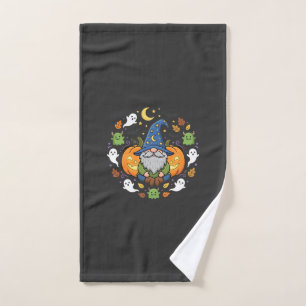 Halloween Gnomes Pumpkin Magic Design Hand Towel