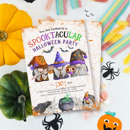 Halloween gnomes spooktacular Halloween party Invitation