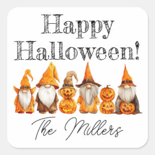 Halloween Gnomes Square Sticker