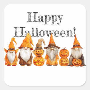 Halloween Gnomes Square Sticker