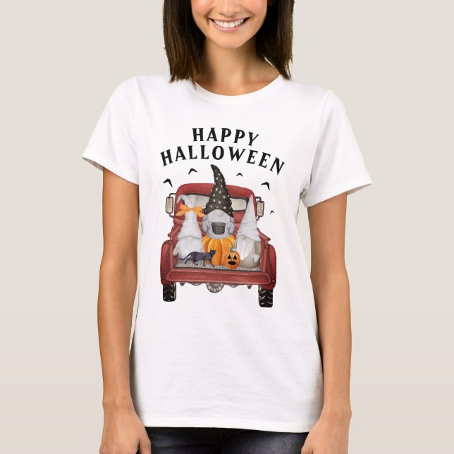 Halloween Gnomes Vintage Truck T-Shirt (Front)