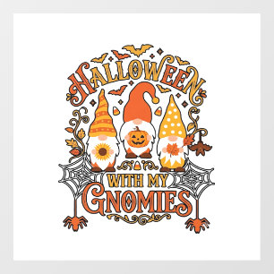 Halloween Gnomies Pumpkin Spider Web Bats_1 Window Cling