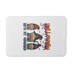 Halloween Gnomies Three Gnomes Witch Hat Pumpkin_1 Bath Mat