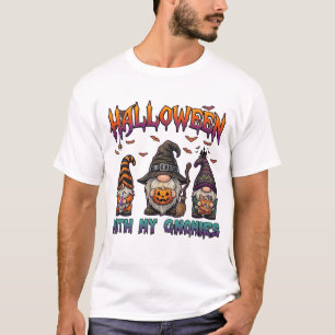 Halloween Gnomies Three Gnomes Witch Hat Pumpkin_1 T-Shirt