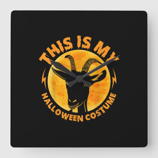 Halloween Goat Costumes Funny Goat Farming Farmer Square Wall Clock (Front)