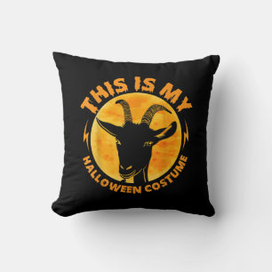 Halloween Goat Costumes Funny Goat Farming Farmer Throw Pillow