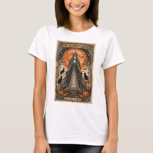 Halloween Goddess Vintage Gothic Witch Black Cat T-Shirt