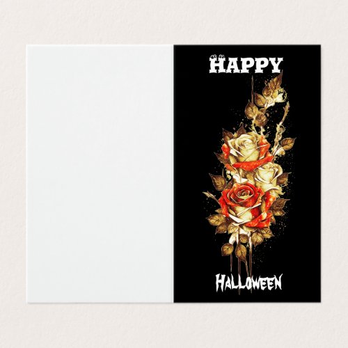 Halloween gold and red roses water color design