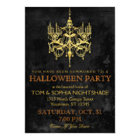 Halloween Gold Chandelier Invitation