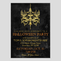 Halloween Gold Chandelier Invitation