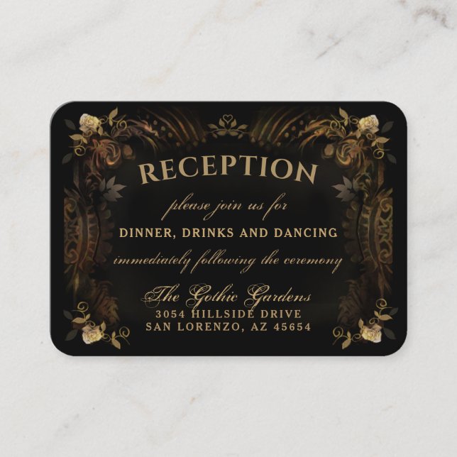 Halloween Golden Reception Cards 3.5 x 2.5 (Front)
