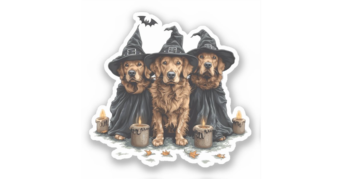 Halloween Golden Retriever Dogs Jack O Lantern Sticker | Zazzle