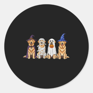 Halloween Golden Retriever Ghost Spooky Dog Lovers Classic Round Sticker