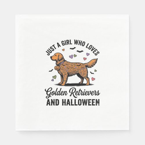 Halloween Golden Retriever Girl Dog Mom Vintage Ar Napkins