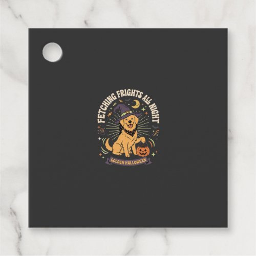 Halloween Golden Retriever Pumpkin Mischief Favor Tags