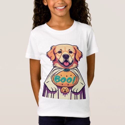 Halloween Golden Retriever T_Shirt