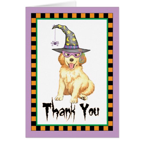 Halloween Golden Retriever Thank you card