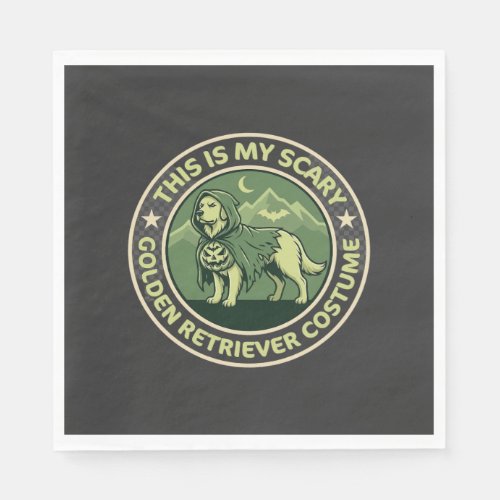 Halloween Golden Retriever This is my Scary_1 Napkins