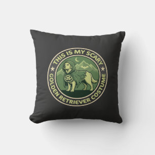 Halloween Golden Retriever This is my Scary_1 Throw Pillow
