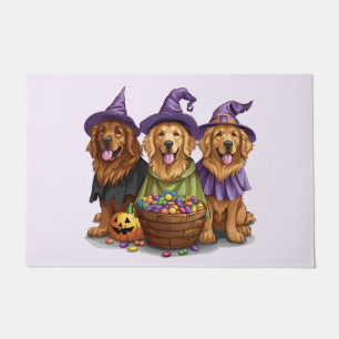 Halloween Golden Retriever Witch Dogs Doormat