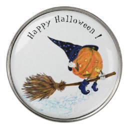 Halloween Golf Ball Marker Witch Pumpkin Flying