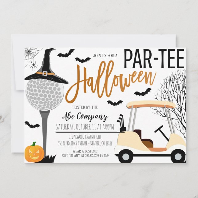 Halloween Golf Party Invitation (Front)