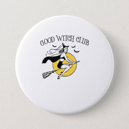 Halloween GOOD WITCH CLUB Retro Vintage Todd Button