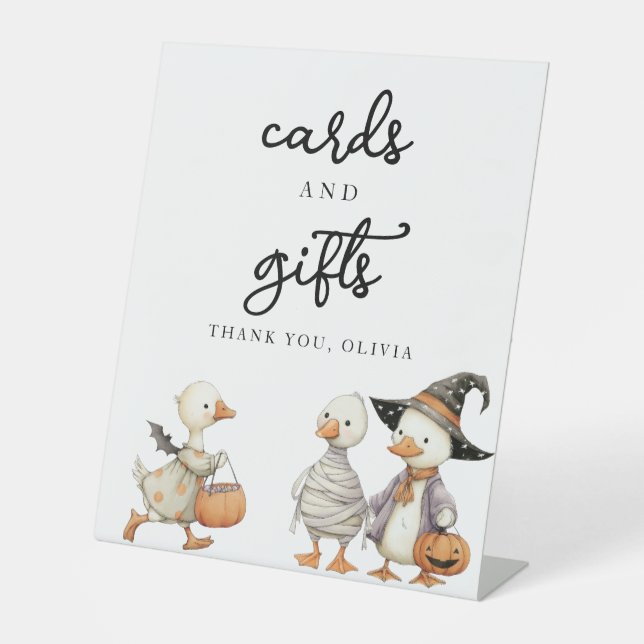 Halloween Goose Cards anf Gifts Sign personalized (Front)