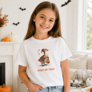 Halloween Goose Honk or Treat Girl T-Shirt