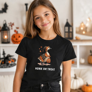 Halloween Goose Honk or Treat Girl T-Shirt