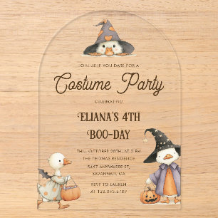 Halloween Goose Kids Birthday Costume Party Acrylic Invitations