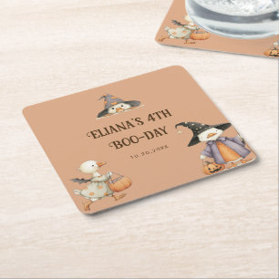 Halloween Goose Kids Birthday Costume Party  Square Paper Coaster