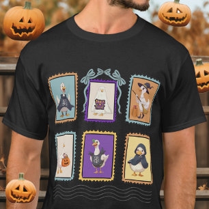 Halloween Goose Retro Stamp T-Shirt