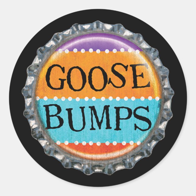 Halloween Goosebumps Bottle Cap Classic Round Sticker (Front)