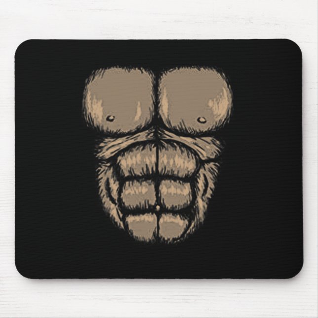 Halloween Gorilla Chest Costume Cute Monkey Muscle Mouse Pad (Front)