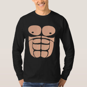 Halloween Gorilla Chest Costume Sixpack Monkey T-Shirt