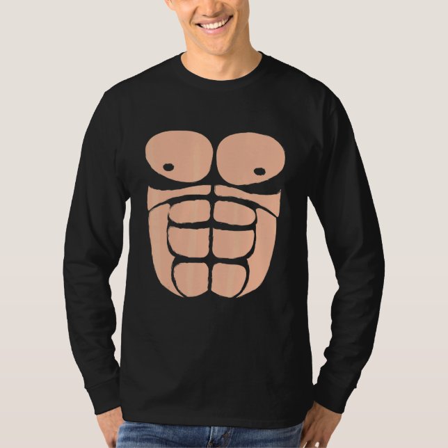 Halloween Gorilla Chest Costume Sixpack Monkey T-Shirt (Front)