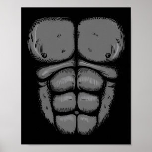 Halloween Gorilla Monkey Belly Chest Costume Men B Poster