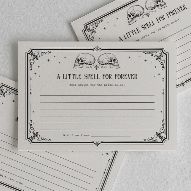 Halloween Goth Bridal Shower Advice Card (Creator Uploaded)