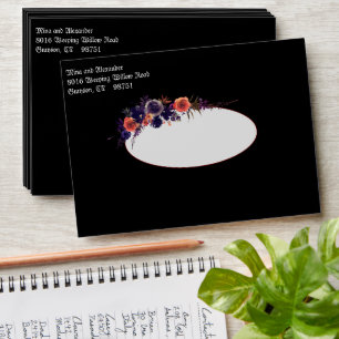 Halloween Goth Purple Black Crimson Wedding  Envelope