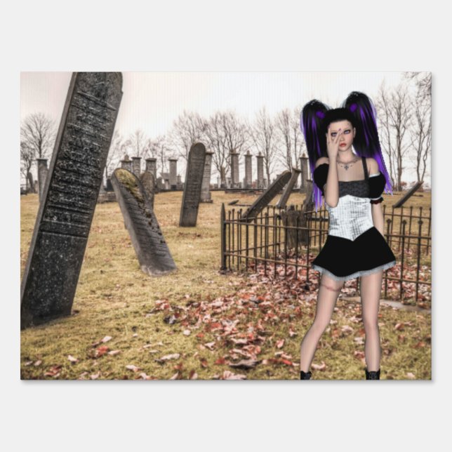 Halloween Goth-turn sign for a Double Take  (Front)