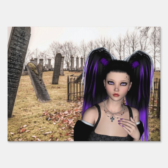 Halloween Goth-turn sign for a Double Take  (Front)