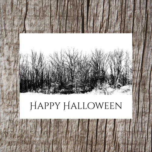Halloween Gothic Black White Creepy Holiday  Postcard